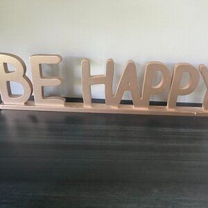 Gold "Be Happy" Sign GUC